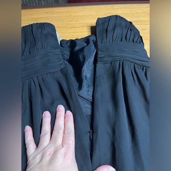 EUC Shoshanna- 100% Silk Elegant Black Strapless Jumpsuit. Size 4 - Picture 7 of 8